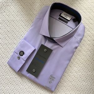 NWT Calvin Klein non iron dress shirt, 18 32/33, lavender purple